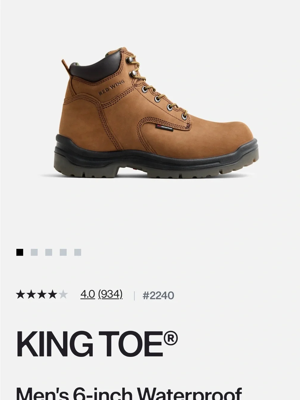 Red Wing Shoes Brown Lace-Up Waterproof Work Boots